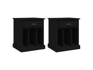 Lot de 2 tables de chevet - cabinet de chevet - table de nuit noir 43x36x50 cm