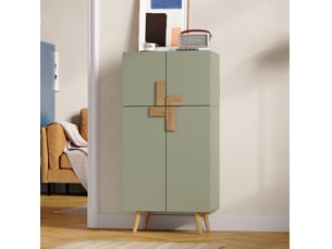 Armoire de cuisine 60x35x120 cm à 4 portes coloris vert