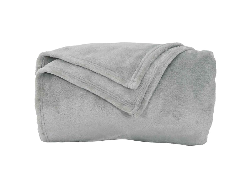 Plaid canapé gris 240x270 cm 1.69 kg polaire - Conforama D