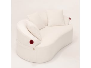 Canapé droit compressé fixe <strong>MODFU</strong> <strong></strong> 2 places Velours côtelé blanc