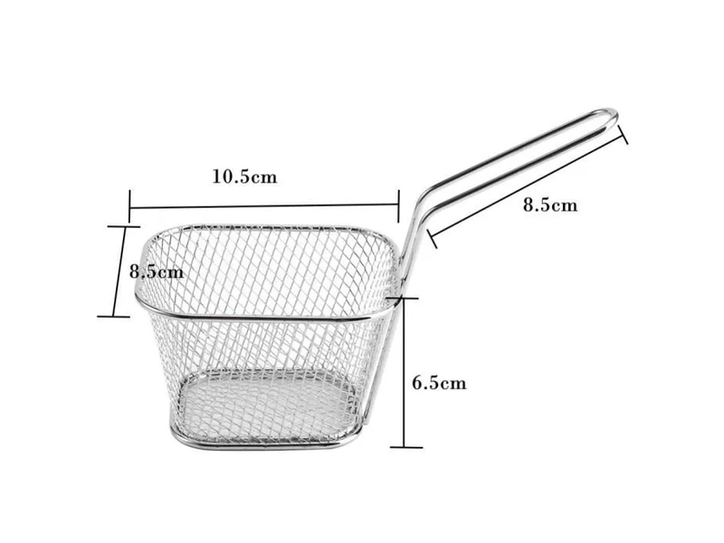  Lot de 6 paniers de friture chromés – paniers de cuisson pour frites, crevettes et calamars  - Conforama B