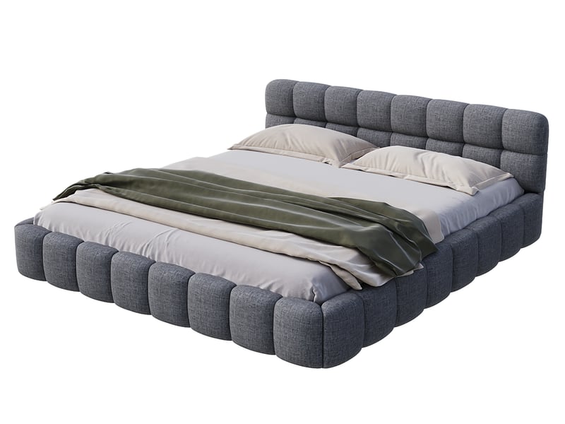  Lit 2 places 140x200 cm coloris gris  - Conforama A