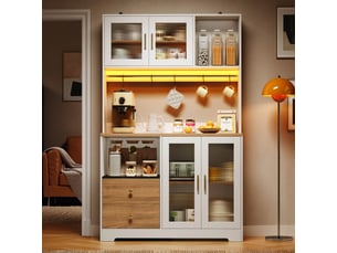Buffet 4 porte(s) 2 tiroir(s) <strong></strong> <strong></strong> - 110 cm coloris blanc