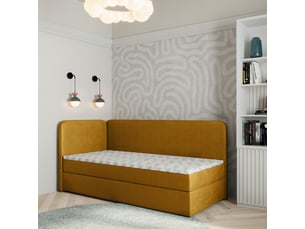 Lit avec rangement 80x200 cm MASSENO   coloris jaune