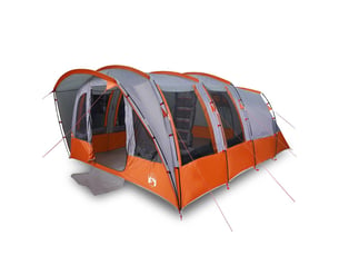 Tente de camping, tente familiale tunnel 8 personnes gris imperméable