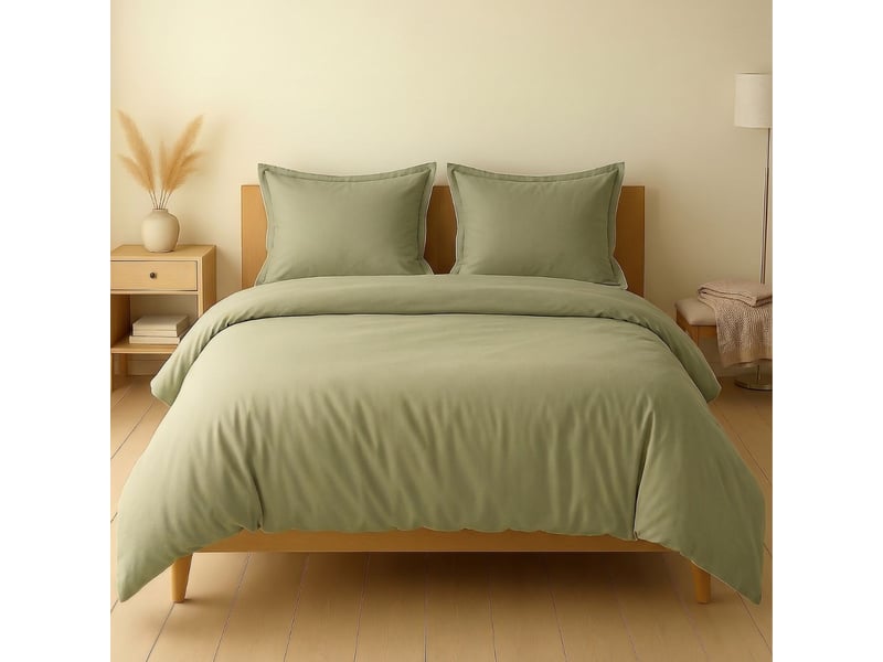  Parure housse de couette 240x220cm + 2 taies 100% coton verveine - vitalia VITALIA - Conforama A