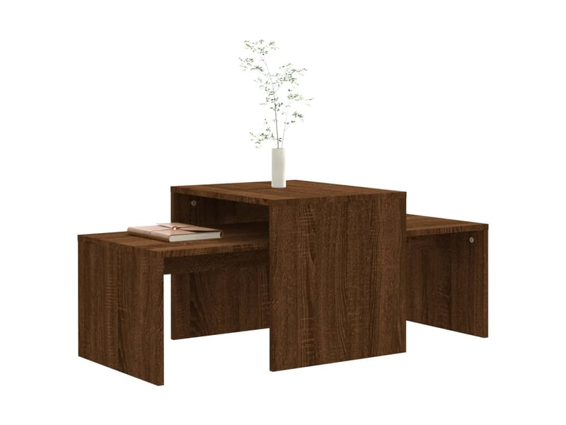  Ensemble table basse gigogne 2 pcs chêne marron 100x48x40cm bois d'ingénierie  - Conforama C