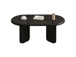 Table basse ovale coloris noir <strong>MODENUIT </strong> <strong></strong> - 50 cmx99 cm