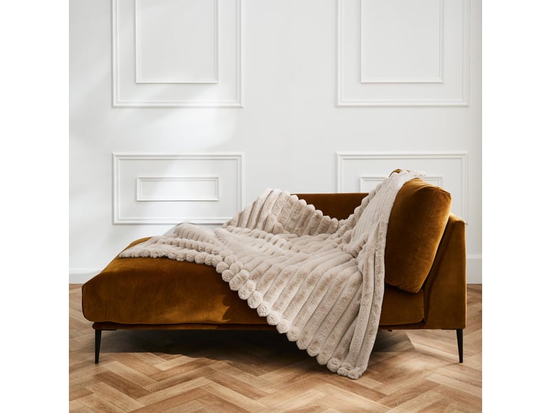 Plaid boudoir 220x240 cm imitation fourrure – plaid cocooning - 220x240cm - sable  - Conforama A