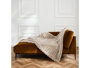 Plaid boudoir 220x240 cm imitation fourrure – plaid cocooning - 220x240cm - sable