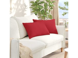 Lot de 2 coussins de canapé, coussins décoratifs tissu rouge 60 x 40 cm cf58945