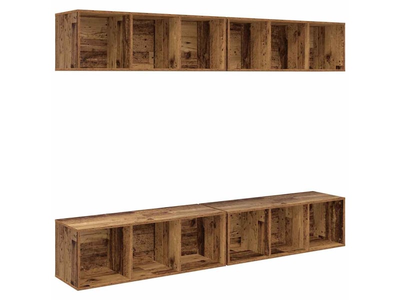  Ensemble meuble tv - banc tv - meuble de rangement 4 pcs bois ancien bois d'ingénierie  - Conforama A
