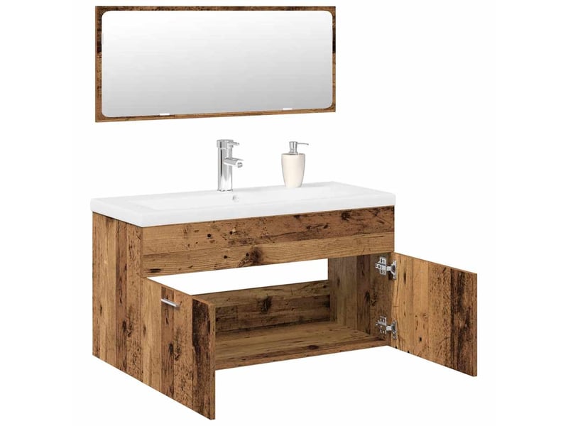  Ensemble de meubles salle de bain 3 pcs bois d'ingénierie cf63957  - Conforama B