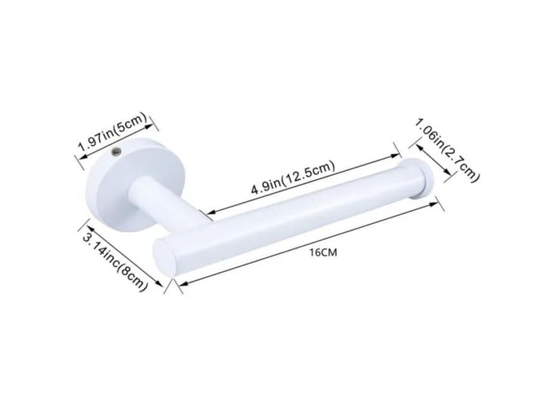  Porte papier toilette blanc, porte rouleau de papier toilette mural en acier inoxydable pour salle de bain et cuisine  - Conforama D