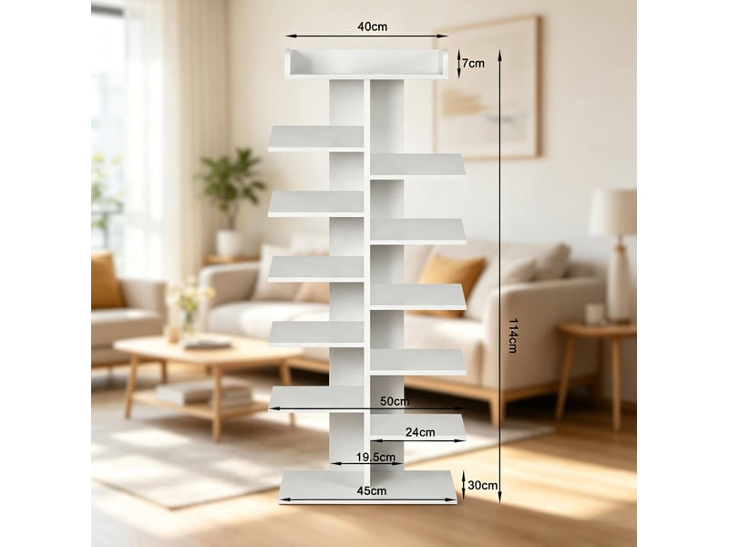  Meuble à chaussures 45x30x114 cm 12 compartiments panneau de particules blanc  - Conforama D