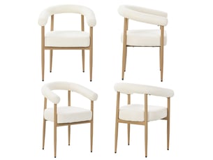 Chaise de salle à manger moderne, rembourrée, structure en métal, 4 pièces, confort pour cuisine et salon
