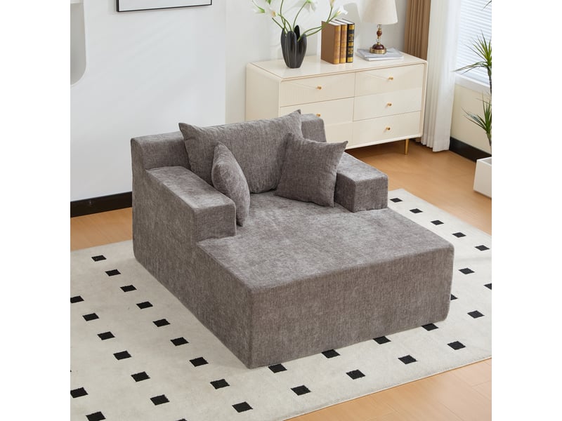 Canapé modulable – canapé de salon, mousse haute résilience 30d, base antidérapante, facile à déplacer, gris, format compressé - Conforama R