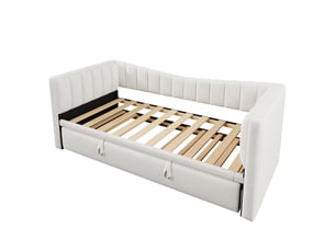 Lit banquette 90x200 cm <strong>OXEZA</strong>  <strong></strong> coloris blanc