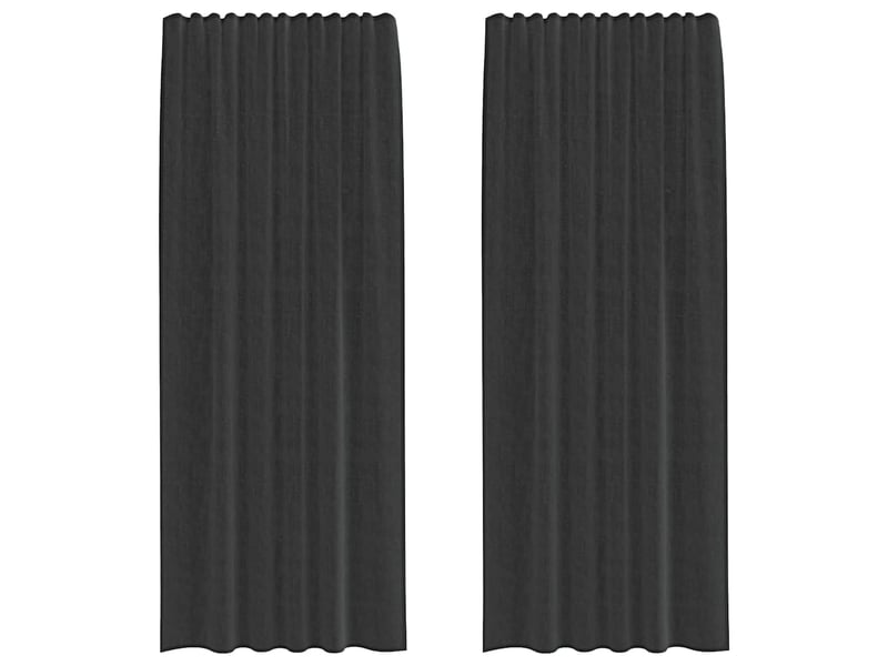  Lot de 2 rideaux en voile, voilages avec passe-tringles noir cf44478  - Conforama A