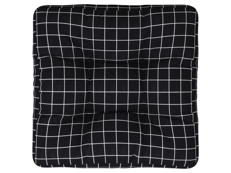  Coussin de palette, coussin de chaise, coussin de canapé motif à carreaux noir 60x60x12 cm tissu cf55370  - Conforama A