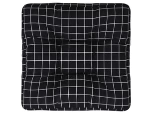 Coussin de palette, coussin de chaise, coussin de canapé motif à carreaux noir 60x60x12 cm tissu cf55370
