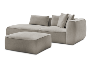 Canapé droit fixe BOBOCHIC LEOPOLD 4 places Tissu taupe