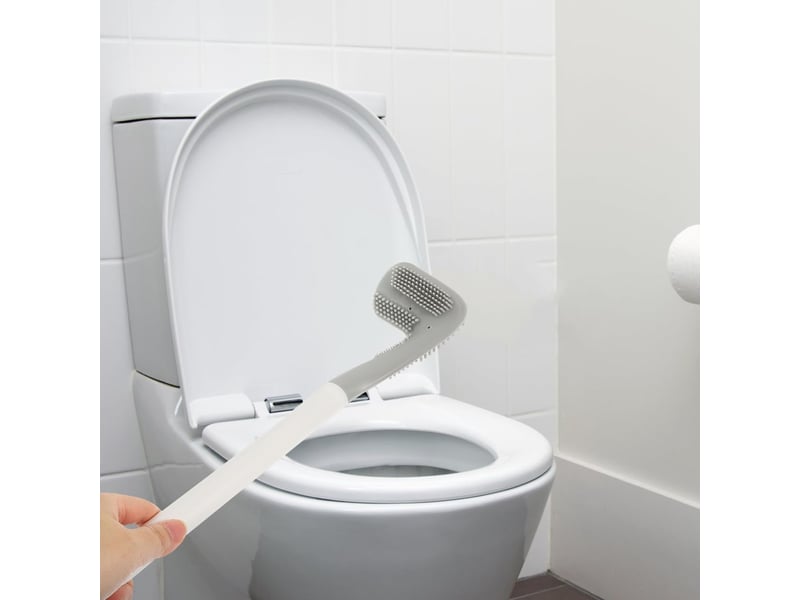  Brosse wc noire avec poignée antidérapante en tpr brosse de nettoyage pour cuvette de toilette outil efficace sans rayure pour salle de bain 15.35in BA-0000281-XSJ - Conforama E