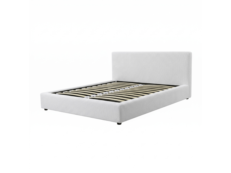  Lit coffre versailles 180x200cm - tissu mesh 3d blanc - tête de lit avec grand espace de stockage C02-LTC50 180/200 3DBL - Conforama A