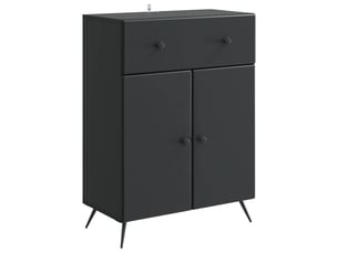 Buffet - bahut - meuble de rangement noir 66 x 34,5 x 90 cm bois d'ingénierie