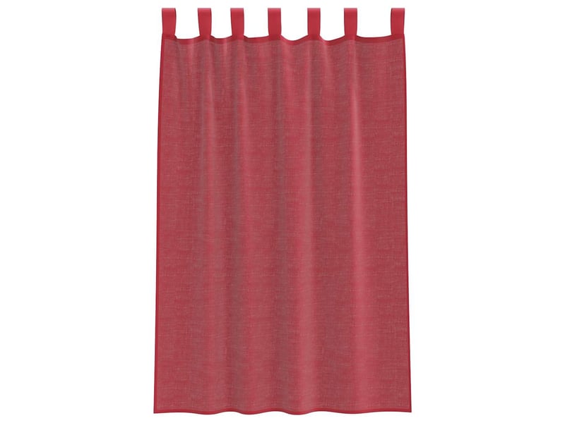 Lot de 2 rideaux en voile, voilages avec passe-tringles rouge bordeaux cf44490 - Conforama D