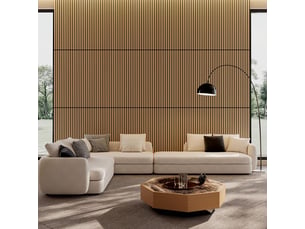 Panneaux muraux acoustiques 115 x 60 cm blanc chêne, mdf et polyester, lot de 4 pour murs et plafonds