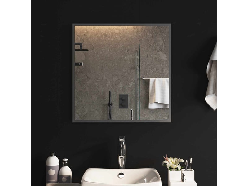  Miroir de salle de bain, miroir de toilette led transparent 60 x 60 cm verre trempé cf62596  - Conforama B