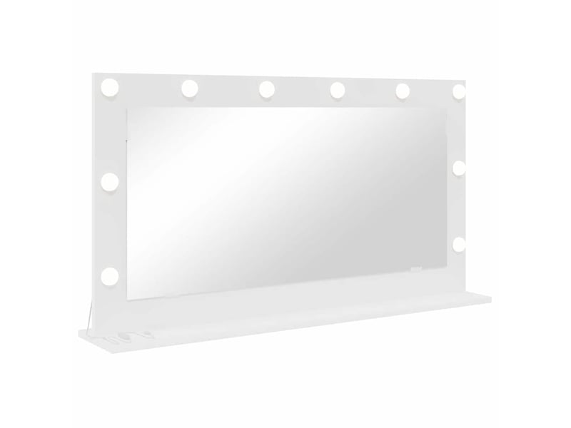  Miroir de vanité, miroir de coiffeuse blanc 100 x 55 x 18 cm verre et bois composite cf62736  - Conforama A