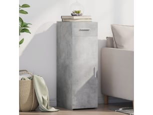 Buffet - bahut - meuble de rangement gris béton 30x42,5x93 cm bois d'ingénierie