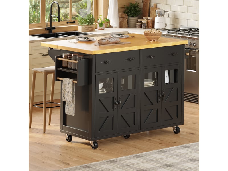  Desserte 4 portes 2 tiroirs coloris noir mdf desserte noir - Conforama D