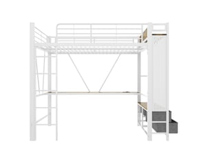 Lit mezzanine 90x200 cm <strong>ZOVIRA</strong>  <strong></strong> coloris blanc