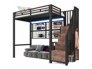 Lit mezzanine 90x200 cm ULQENI   coloris noir