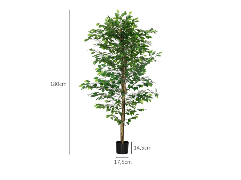  Plante artificielle ficus avec pot h 180 cm vert  - Conforama C