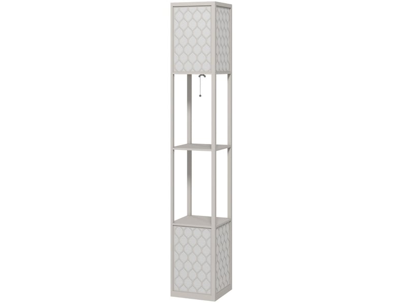  Lampadaire 26x26x156 cm 2 tablettes mdf gris clair  - Conforama C