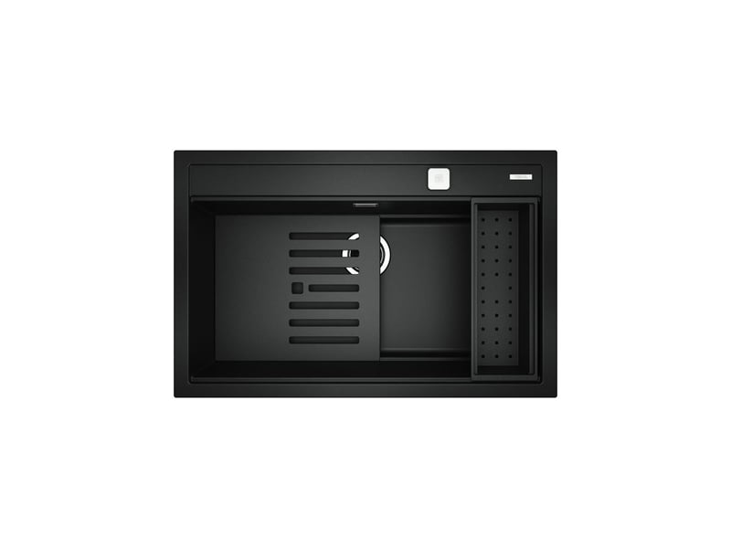  Evier en granit 80 cm noir nova 1 bac rectangulaire helixpro 3½ avec planche et passoire TEK8434778034486 - Conforama C