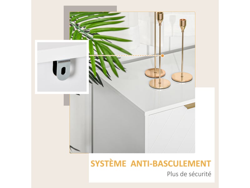 Ensemble de meubles de rangement - lot de buffet, pieds en acier, armoire murale et meuble colonne - étagère réglable - Conforama W