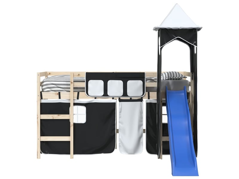  Rideaux pour lit mezzanine avec tour blanc et noir polyester cf44928  - Conforama E