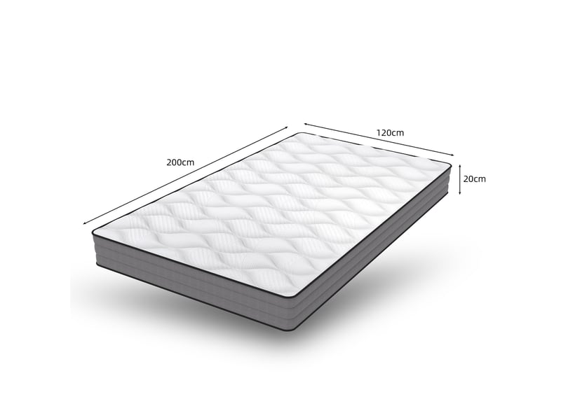  Matelas ressorts ensachés 120x200 cm h3 ferme 7 zones de confort épaisseur 20 cm housse lyocell respirante certifié oeko tex  - Conforama C