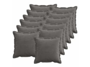 Lot de 12 housses de coussin houten gris foncé 45 x 45 cm cf49006