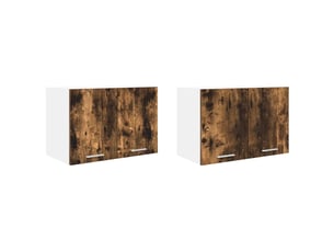 Lot de 2 armoires suspendues design moderne cuisine grand espace de stockage 60 x 31 x 40 cm en bois d'ingénierie blanc 02_0053218
