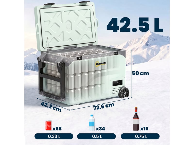  Réfrigérateur portable à compresseur de 42,5 l avec contrôle par application, -20 °c à 20 °c  - Conforama E