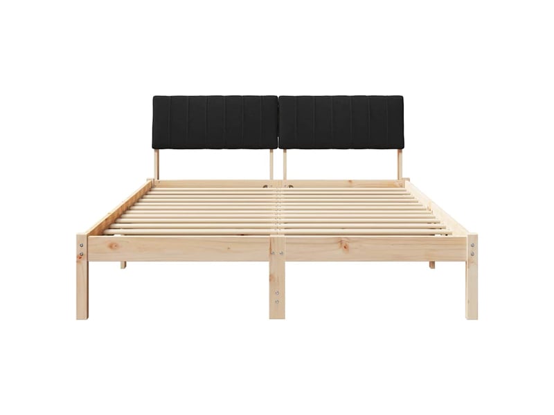  Lit double- lit adulte -  cadre de lit marron et noir 135 x 190 cm bois massif en pin  - Conforama D