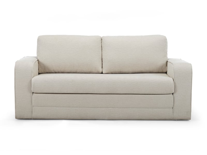 Bobochic canapé droit convertible déplimousse come tissu texturé beige COME - Conforama C