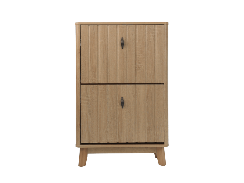  Meuble à chaussures 60x24x94 cm, capacité 16 paires, structure compacte avec portes doubles et tiroir caché, idéal pour petits espaces d'entrée et couloir  - Conforama A