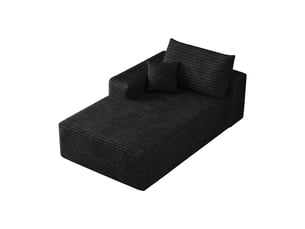 Canapé droit fixe <strong></strong> <strong></strong> 1 place Velours noir